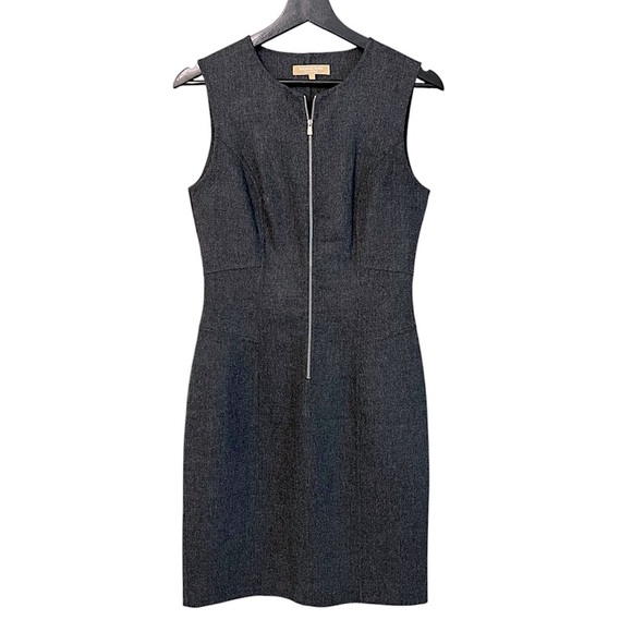 Michael Kors Italy Virgin Wool Sheath Dress Charcoal Melange Size 6 Old Money - Picture 1 of 6